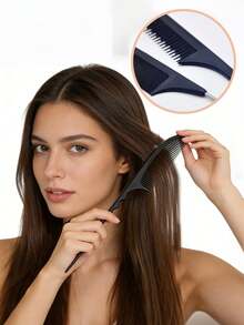 1pc/4pcs Professional Black Comb Set - Fine-Tooth Styling Comb, Grooming Comb For Hair Styling - Unisex High-Quality Comb - Parting, Highlighting And Shaping - Multicolor - View 2