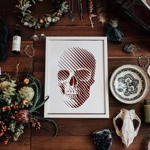 Reusable Skull Stencil, Suitable For DIY Wall Art, Scrapbooking And Embossing - Durable PET Plastic, Easy To Use 11.7 Inch X 8.3 Inch Template - A - View 4