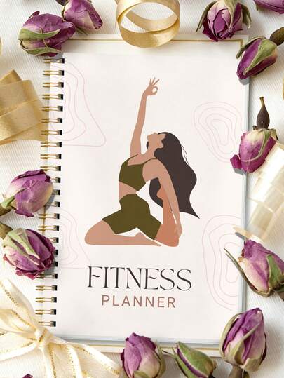 1 pezzo Agenda fitness per donne, formato A5 (14,5 cm x 21 cm), agenda settimanale e giornaliera, diario di allenamento, tracciatori di dieta e palestra, diario per la perdita di peso, per forniture scolastiche e da ufficio, regali per donne, attrezzature per l'allenamento