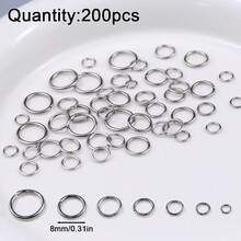 Vòng nối kín bằng thép không gỉ 3-10mm, phụ kiện tự làm trang sức, vòng nối hở. - Vòng thép không gỉ khép kín - Xem 12