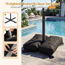 8 X 8 FT Offset Cantilever Patio Umbrella Square Hanging Outdoor Market Umbrella - A - 查看 4