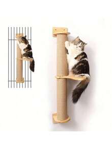 2件/套，直径6厘米剑麻绳猫抓柱，垂直猫树配件杆，耐磨黄麻杆，猫咪DIY搭建材料，含螺丝，尺寸：20厘米、30厘米、40厘米、50厘米 - 黃色 - 查看 8