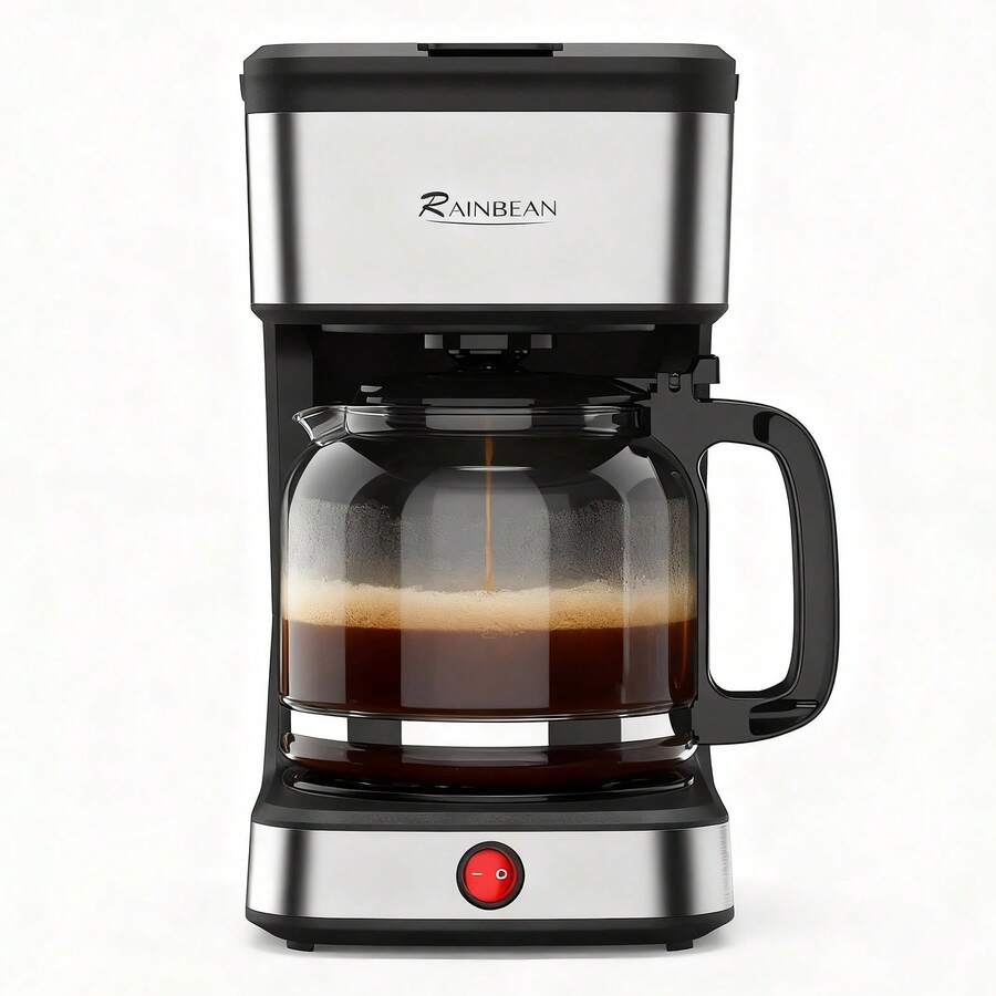 15-Cup Drip Coffee Maker, Home/Office Coffee Brewing Machine With Removable Filter, Glass Carafe And Heated Base, Black & Stainless Steel - Silver - View 1