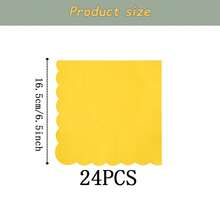 Yellow Flower Petal Disposable Tableware Set, 7/9 Inch Party Plates, Disposable Paper Plates, Cups, Napkins, Suitable For Holidays, Weddings, Engagements, Birthdays, Parties, Celebrations - Multicolor - View 13