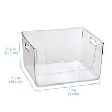 Clear Plastic Organizer Bin With Open Front And Glossy Finish, Single Compartment Storage Container For Adults - 1 - 查看 5