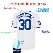 MEAN MACHINE Áo đấu bóng chày Benny "The Jet" Rodriguez số 30 trong phim Sandlot, thêu chữ, quà tặng cho người yêu thích phim. - trắng - Xem 3