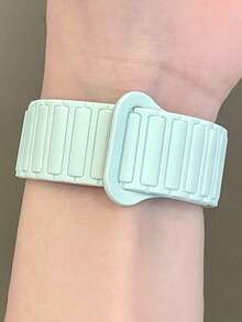 Dây đeo đồng hồ silicon từ tính màu hồng ánh sao thời trang, tương thích với Samsung Galaxy Watch 8 7 FE 6 5 4 40mm 44mm, 6 Classic 43mm 47mm, 5 Pro 45mm, 4 Classic 42mm 46mm. Dây đeo từ tính bền chắc, có thể thay thế, dành cho cả nam và nữ, kích thước 18mm 20mm 22mm. - Màu xanh Bạc hà - Xem 3