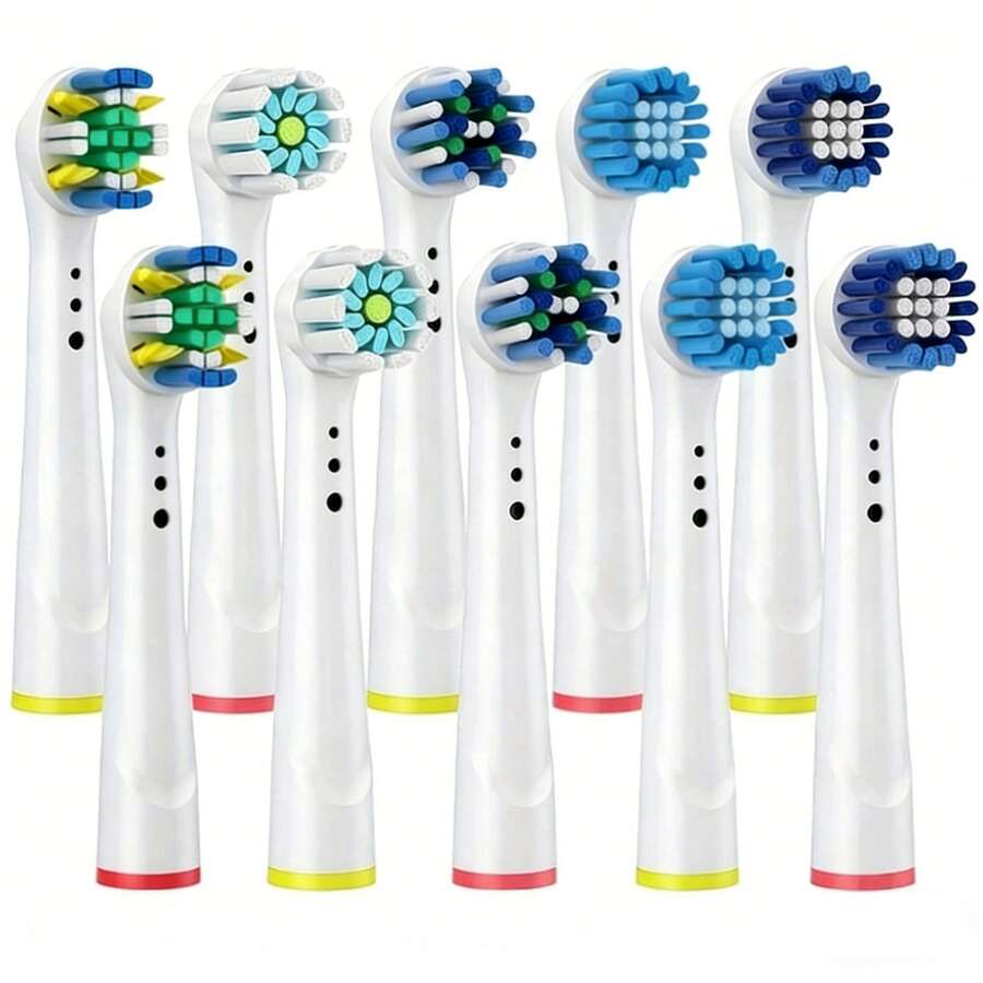 10pcs Professional Toothbrush Replacement Heads, Suitable For [Series], Soft Bristles Provide Best Oral Health Protection - White - View 1