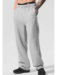 Alo Yoga Accolade Straight Leg Sweatpant (Unisex) - Light Grey - View 6