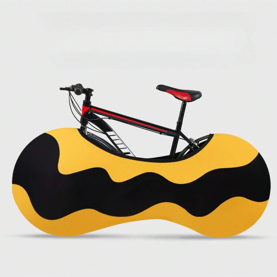 Bicycle Dust Cover Protective Cover Road Bike Wheel Cover Bicycle Sun Protection Cover Mountain Bike Protective Cover Outdoor - Half-coverage Style, Wavy Yellow - View 1
