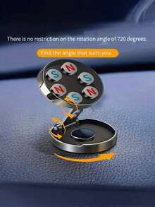 1 chiếc giá đỡ điện thoại từ tính xoay 360° gắn trên bảng điều khiển ô tô, kẹp thu gọn, giá đỡ đa năng tương thích với iPhone và tất cả các loại điện thoại thông minh. - A - Xem 5