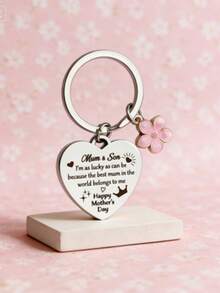 Móc khóa quà tặng Ngày của Mẹ từ con trai, Chúc mừng Ngày của Mẹ, Phong cách thường ngày, Dự tiệc, Dễ thương, Đường phố, Thanh lịch, Móc khóa Ngày của Mẹ bằng hợp kim kẽm - Bạc - Xem 8