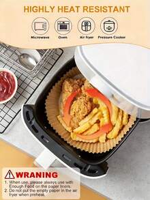 50/100个圆形/方形空气炸锅烘焙纸垫 - （可选100/500个蛋糕烘焙纸杯）一次性烘焙用品，耐热，防油，适用于空气炸锅、烤箱、微波炉、压力锅，可用于烘焙蛋糕、薯条、鸡肉、香肠、糕点、纸杯蛋糕、饼干、披萨等。 - 查看 13