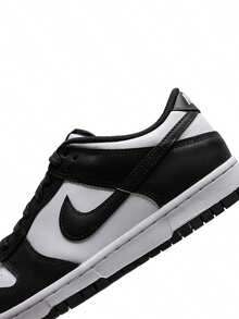 Kids' DUNK LOW Retro Color Block Casual Sneakers, Spring 2026 New Arrival, Low-Top Sports Shoes CW1590-100 - Black and White - View 7