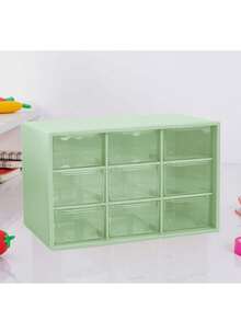 9-Grid Drawer Style Storage Box, Student Dorm Anti-Dust Makeup Jewelry Organizer - Multicolor - View 15