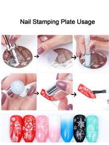 1pc Summer Butterfly Pattern Nail Art Stamping Plate, 12x4cm Butterfly & Butterfly Wing Nail Art Stamping Template, Nail Design Mold - Silver - View 8