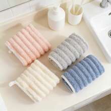 Juego de 4 toallas de felpa de coral suave, toallas superabsorbentes de secado rápido, suaves sin desprendimiento ni decoloración, adecuadas para limpiar la cara y las manos, aplicables para baño, viajes, exteriores, camping, etc. - Multicolor - Ver 10