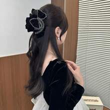 2026 奢华蝴蝶结发夹，小麦耳形发夹，女士蓬松发夹，带网状发爪 - 彩色 - 查看 4