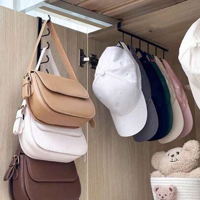Giá treo cốc kim loại 6/12 móc, giá đựng cốc gắn tường dưới tủ, không cần khoan, móc sắt, giá đựng đồ nhà bếp tiết kiệm không gian - giá đựng cốc cà phê và dụng cụ, thích hợp cho mặt bàn bếp, quầy cà phê, tủ quần áo và dưới tủ.