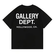 GALLERY D-EPT T-Shirt Car Letter Short Sleeve Men And Women High Street Half Sleeve Car Print Round Neck Loose Men's Tops Round Neck Casual Short Sleeve GALLERY.Summer QX4E - 黑色 - 查看 4
