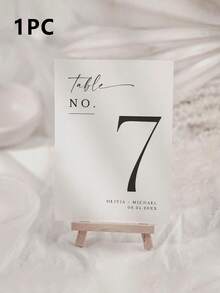 1/20pcs Customizable Wedding Table Number Cards (Without Holder), Customizable Wedding Seating Cards - Can Print Name And Table Number, Can Print Table Number Cards, Editable Table Number Cards, DIY Table Number Signs, Simple Elegant Design, Perfect For Wedding Reception, Bridal Shower, Engagement Party, Banquet Table Decor, Unique Wedding Favors - Multicolor - View 8