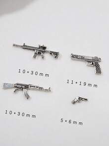 10 món đồ trang trí móng tay hình súng ngẫu nhiên, bao gồm M4, súng lục ổ quay, AKM và Desert Eagle. Đồ trang trí móng tay tự làm, đá trang trí móng, phụ kiện làm móng. - Nhiều màu - Xem 5
