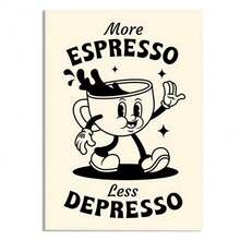More Espresso, Less Canvas Posters - Artistic Illustration Wall Art For Home Decor - Framed Or Frameless Options Available - For Coffee Lovers & Art Enthusiasts - Perfect Gift For Housewarming & Birthday - Multicolor - View 14