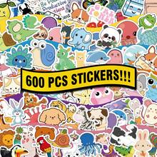 600张可爱贴纸，适合儿童、青少年，可贴于水瓶、手机、笔记本电脑、滑板等，图案包括动物，大包装贴纸，适合男孩、女孩、教师等。 - 1 Set - 查看 6