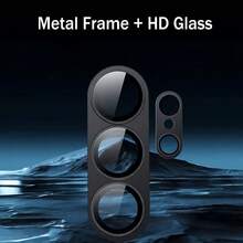 1 buah Pelindung Lensa Kamera Paduan Aluminium untuk Samsung Galaxy S26Ultra / S26 / S26+ Anti-Jatuh Kaca Tempered Logam Penutup Kamera Belakang Pelindung Lensa Kamera Hitam Perak Biru Ungu Pelindung Lensa Armor - MultiWarna - View 3