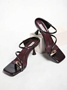 5cm New Colorblock Minimalist Wedge Thong Sandals, Women Summer Open Toe High Heels 2025,Kitten Heels,Flip Flops - Brown - View 6