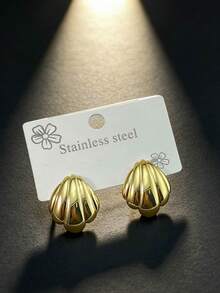 Bông tai kiểu Pháp cổ điển mạ vàng, bông tai thép không gỉ sang trọng, trang sức vàng tinh tế và đa năng, trang sức thép không gỉ chống gỉ sét, phù hợp cho các buổi gặp gỡ hàng ngày, đám cưới và sự kiện. - Nhiều màu - Xem 3