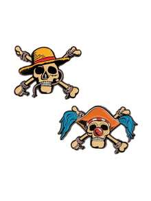 Netflix 2pcs TOEI ANIMATION Official Skull Logo Cute Anime Brooch, Gifts For Anime Fans, Clothing/Backpack Decor, Back To School/Birthday Gift - Multicolor 1 - View 8