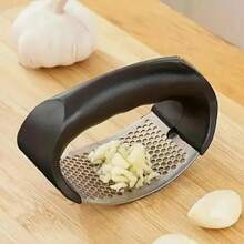1pc Stainless Steel Curved Garlic Press With Ergonomic Non-Slip Handle! Easily Crush Garlic And Ginger For Cooking, Stir-Frying And Seasoning - Great For Home Kitchen, Dorm And Small Apartment! Perfect For Spring Meal Prep And Summer Grilling! , Easy To Clean, Rust-Resistant - Essential Kitchen Tool! - Default - View 5