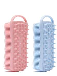 Solid Color Silicone Bath Brush, Suitable For Bathroom Skin Cleansing - Multicolor - View 2