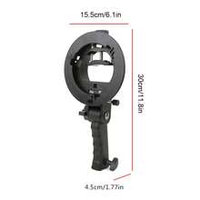 S-Shaped Bracket Accessory With Hand Grip For Bowens Mount Camera, Top Flashlight, Black - View 2