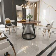 Dining Tables - Black White + MDF+Metal - View 1