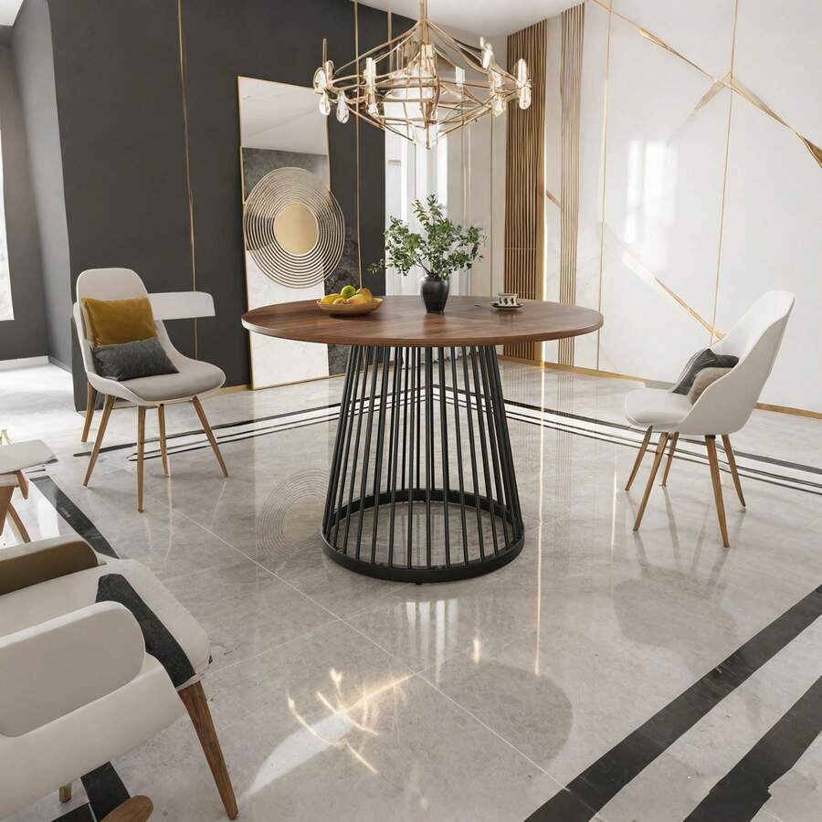 Dining Tables - Black White + MDF+Metal - View 1