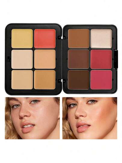 Paleta de 12 colores de Corrector y Contorno | Acabado mate y cremoso para cubrir, resaltar y esculpir | De larga duración, resistente al agua y se mezcla sin problemas | Kit de maquillaje profesional para un aspecto impecable