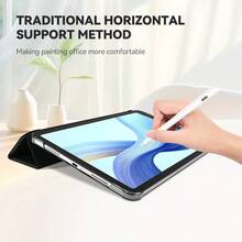 适用于小米Pad 6/Pro 11英寸平板电脑的保护套，三折支架设计，2023年发布，采用磨砂透明PC材质，硬壳设计，支持自动唤醒/睡眠功能，可作电子阅读器使用。 - 彩色 - 查看 11