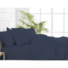Duvet Cover Set ,  Sateen Weave Quilt Cover - Dark Blue - View 2