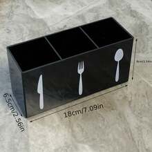 1个加厚亚克力餐具收纳架，刀叉勺筷收纳架，台面厨房储物架，耐用防碎，适用于室内外聚会、露营、野餐、烧烤、家庭厨房、酒店和商业餐厅，多功能餐具收纳盒，必备厨房配件和餐具收纳用品 - 查看 13