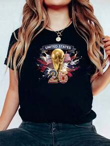 2026 Soccer Mascots Shirt World Fan Tee MX US CA Vintage Graphic Cup Soccer Loversummer - màu đen - Xem 9