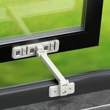 1pc Window Safety Lock, Sliding & Casement Window Stopper, Anti-Fall Security Lock For High-Rise Buildings, No-Drill Window Restrictor, Easy Installation, Anti-Opening Latch - Grey - View 5