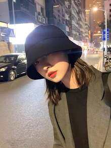 户外宽檐渔夫帽，防晒帽，休闲帽，纯色渔夫帽，女士防晒帽，假日，节日 - A - 查看 5