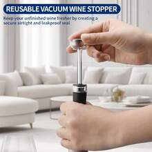 Rechargeable Electric Wine Bottle Opener | Gift Set Including Foil Cutter, Pourer, Vacuum Stopper | Type-C Rechargeable Automatic Red Wine Opener For Home, Kitchen, Party, Wedding, Christmas - Black - View 8