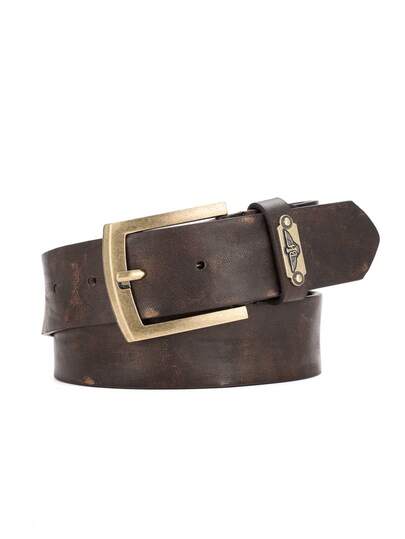 1条复古做旧PU经典扣环腰带，男女皆宜，休闲或商务场合均可佩戴，适合日常穿着。