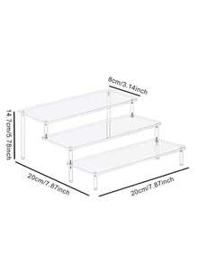3-Tier Acrylic Pyramid Display Rack, Home Storage Display Shelf For Jewelry, Cosmetics, Cakes, Perfumes And More - Trong sáng - Xem 14