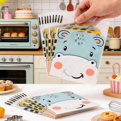 50/100pcs Jungle Animal Packaging Bags, Sealed Gift Bags, Birthday Decoration, Birthday Bags, Birthday Party Supplies, Party Bags, Baking Bags, Candy Bags, Wild Themed Party Supplies, Baby Shower Decorations, Gender Reveal Party, Birthday Gifts, Party Favors, Kitchen Distribution Bags, Creative DIY Packaging Supplies, Home Decoration, Room Decoration, Jungle Animal Decoration