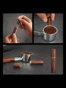 1 buah Dispenser Bubuk Kopi Brutelle Stainless Steel, Portabel untuk Pojok Kopi di Rumah, Kantor, dan Perjalanan - coklat tua - View 5