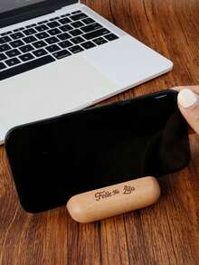 Cute Minimalist Basic Wooden Customized Phone Stand Custom Photo & Name Phone Stand, Personalized Couple Image Phone Holder For Desk Office Video Watching Daily Use, Cute Cartoon Photos, Minimalist Aesthetic Mobile Stand Gift For Mother'S Day Birthday, Customized Picture Dock For Friends Family Couple, Customizable Name Unique Keepsake Present Mother'S Day Mom Anniversary Gift - Multicolor - View 6